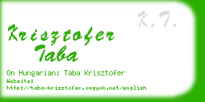 krisztofer taba business card